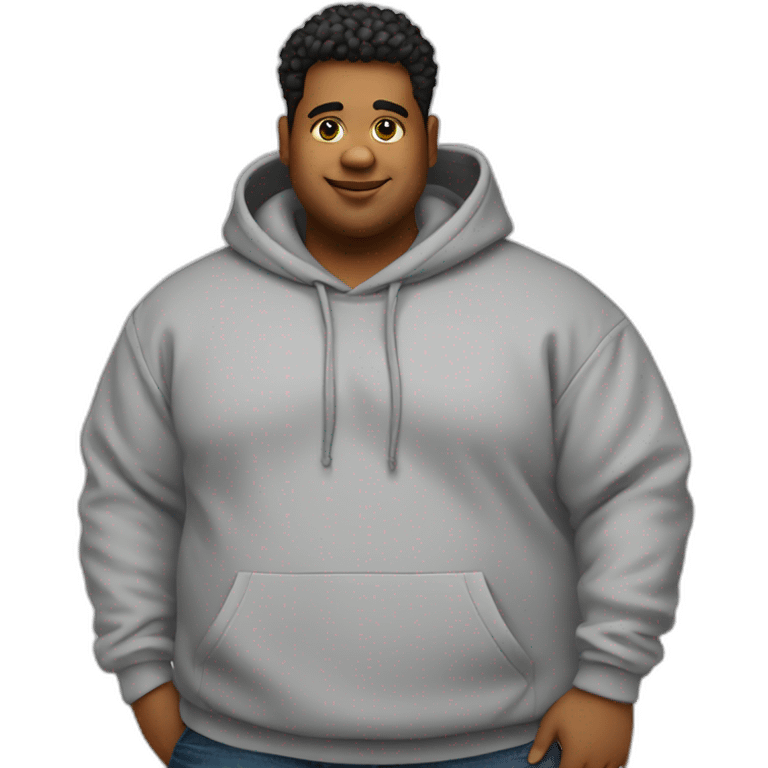 young fat guy hoodie emoji