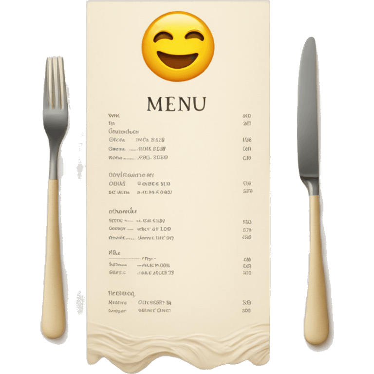 Menu card  emoji