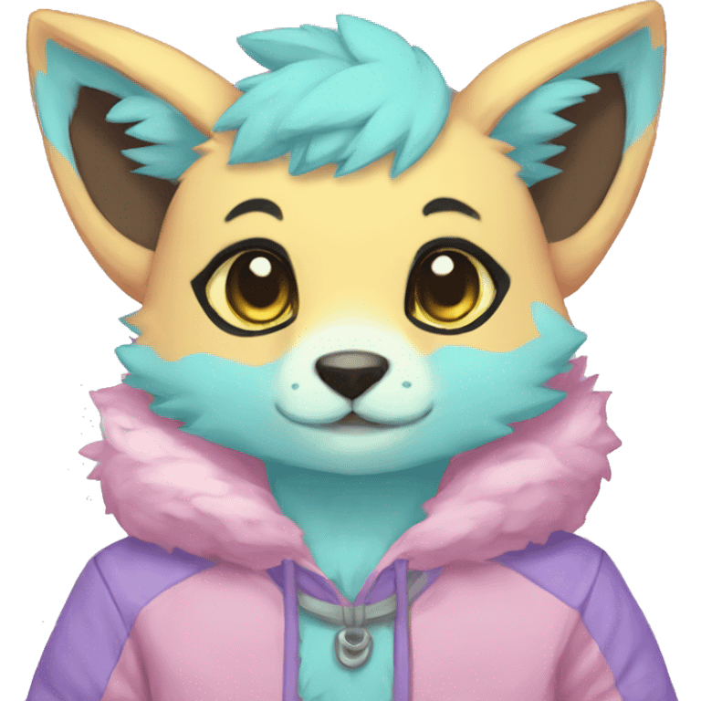 Kawaii colorful pastel anthro fursona Fakemon emoji