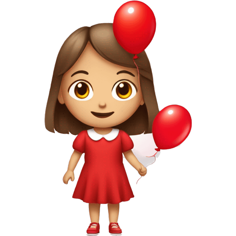 niña con globo rojo emoji