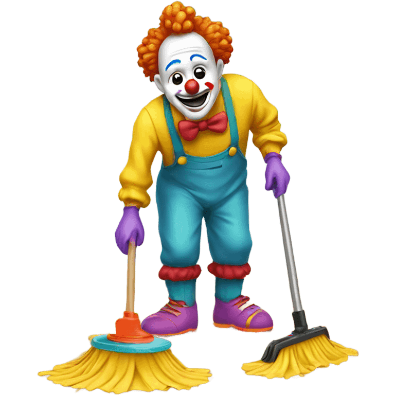 Clown mopping a floor  emoji