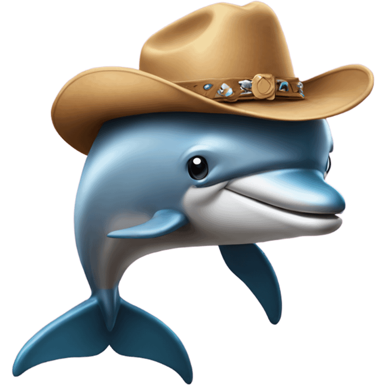 Dolphin in a cowboy hat emoji