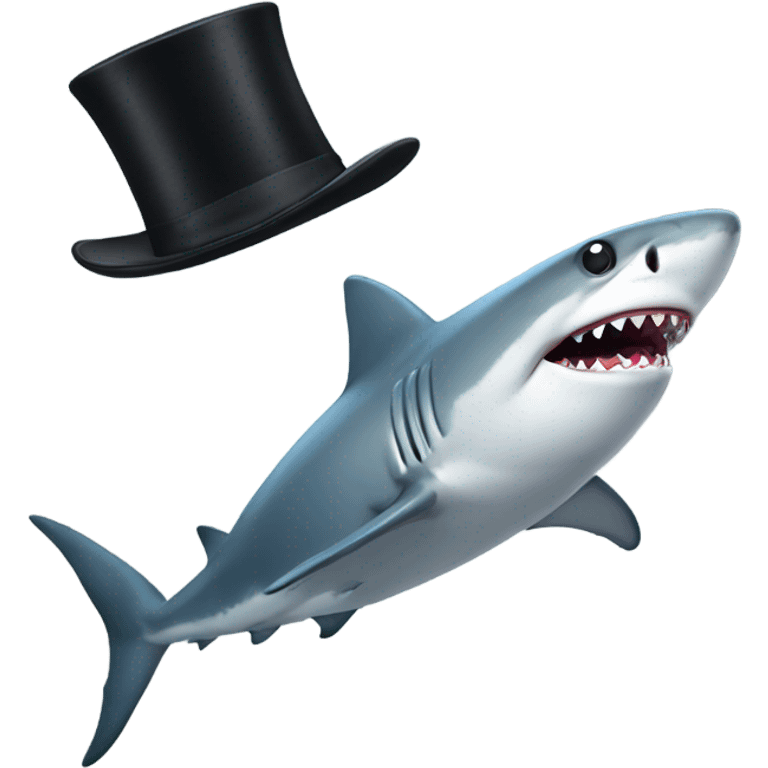 Shark with a top hat emoji