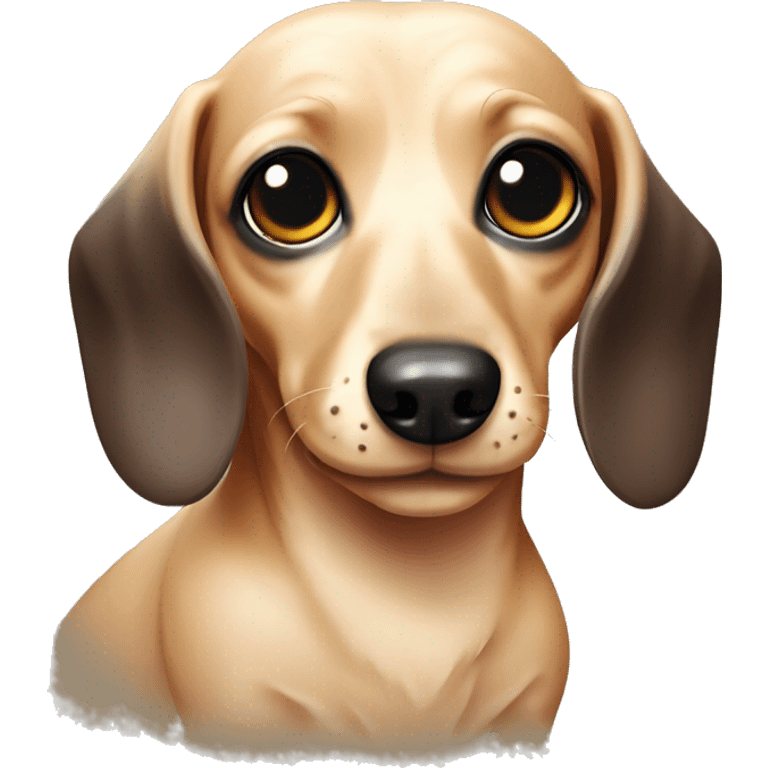 mini cream dachshund with a pirate eye patch  emoji