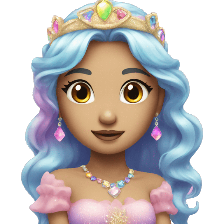 beautiful kawaii princess, rainbow, sparkle  emoji