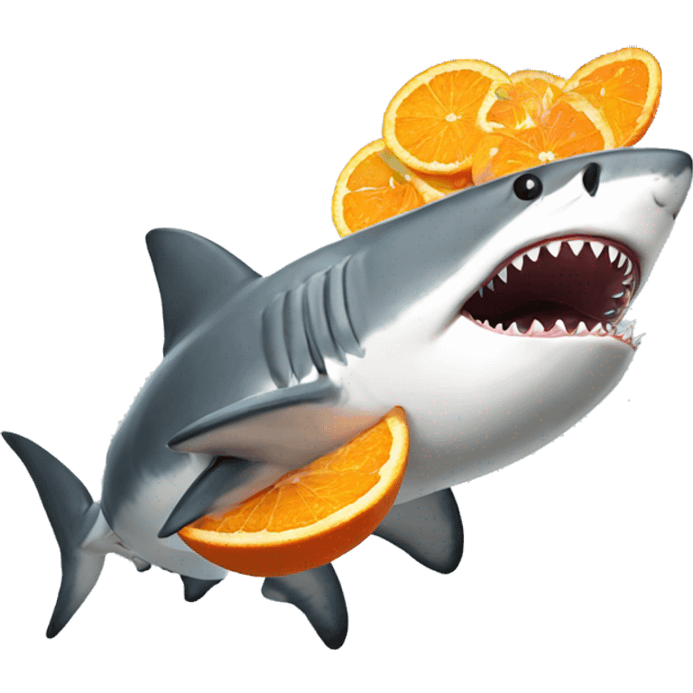 shark eating orange emoji