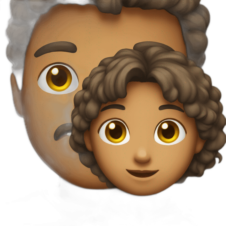 Girl with dad emoji