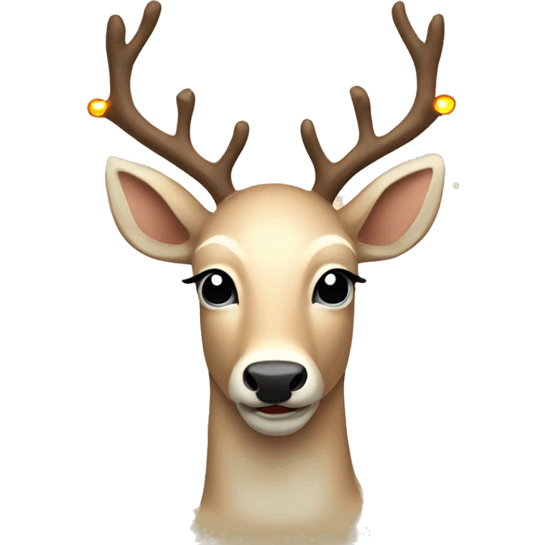 Beige asthetic Christmas deer with lights emoji