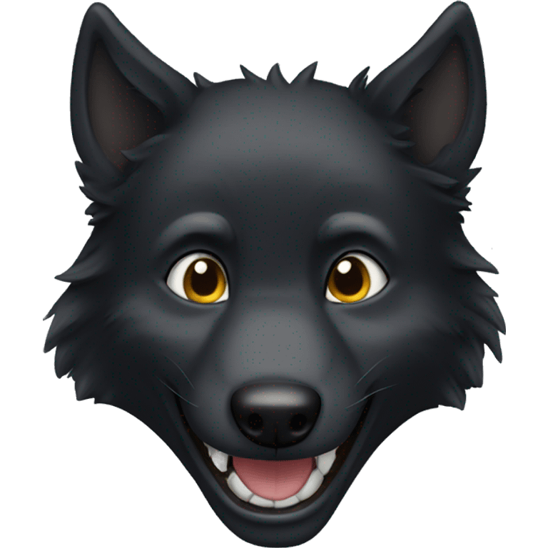 black wolf with smile emoji