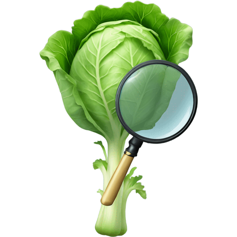 cabbage hold magnifying glass emoji