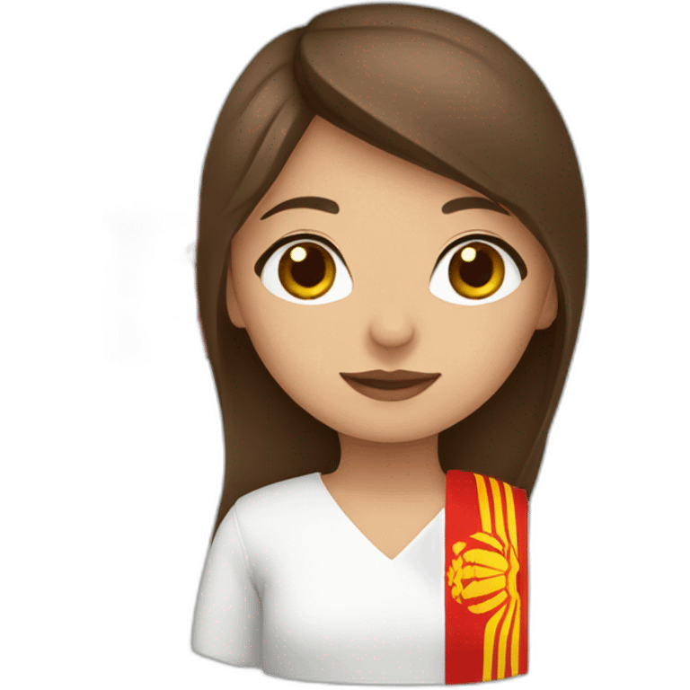 Brown hair girl with Kyrgyzstan flag emoji