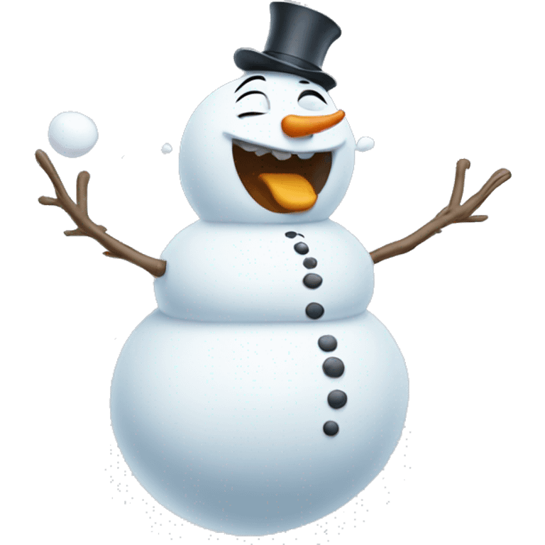 Snowman farting emoji