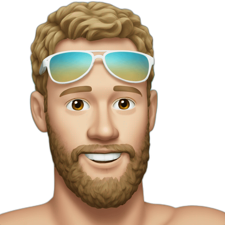 Jonathan Toews as beach bum with beard emoji