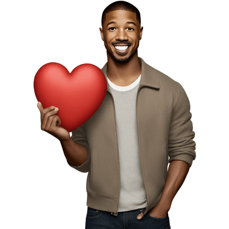 Real Michael b Jordan holding heart emoji