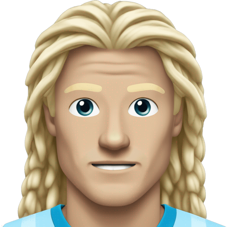 Erling Haaland with long hairs Manchester City emoji