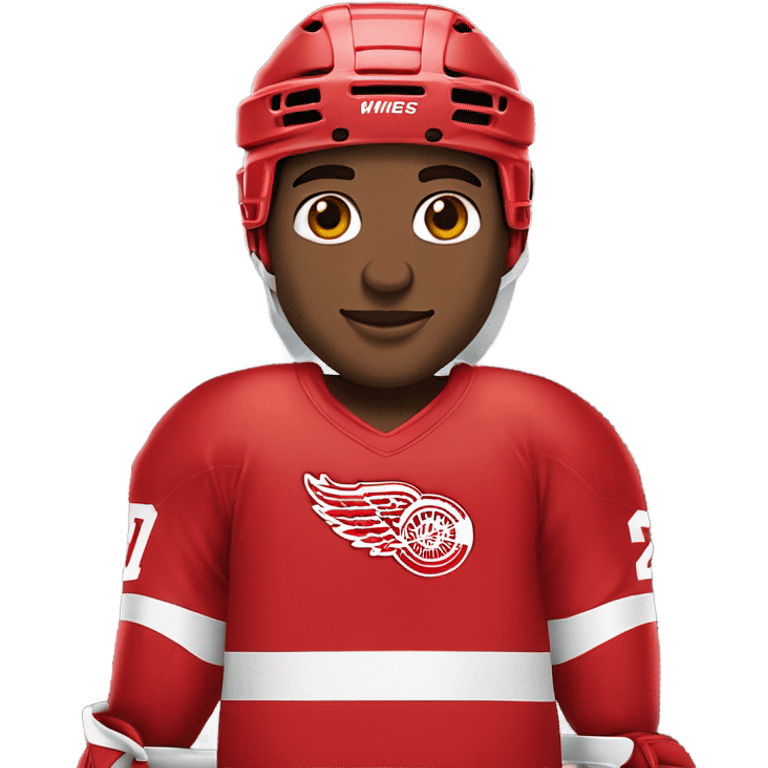 Detroit red wings hockey player, full figure with skates, with visor emoji