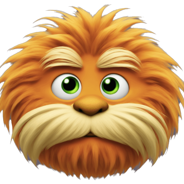 The Lorax, fat, furry, has green eyes emoji