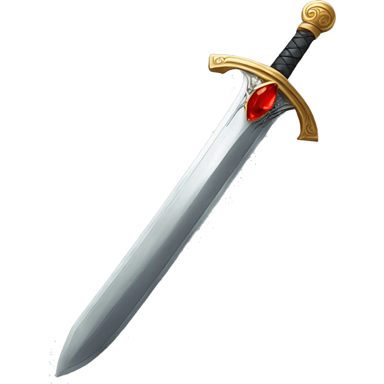 long sword with red gemstone in hilt emoji