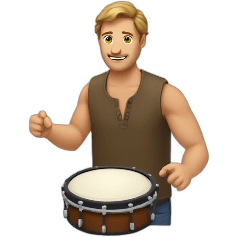 bold caucasian tambourine man emoji