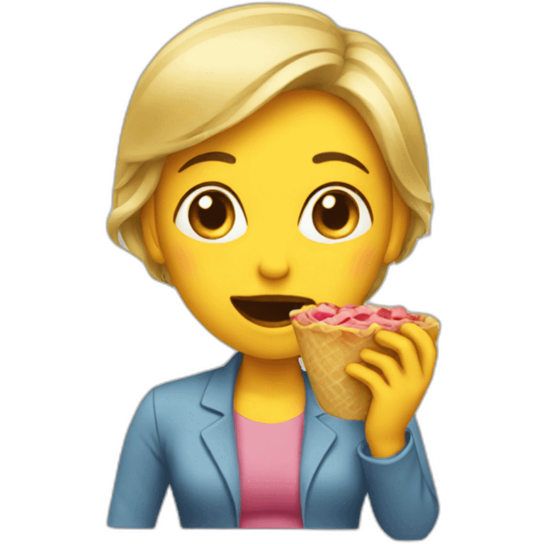 a woman snacking emoji