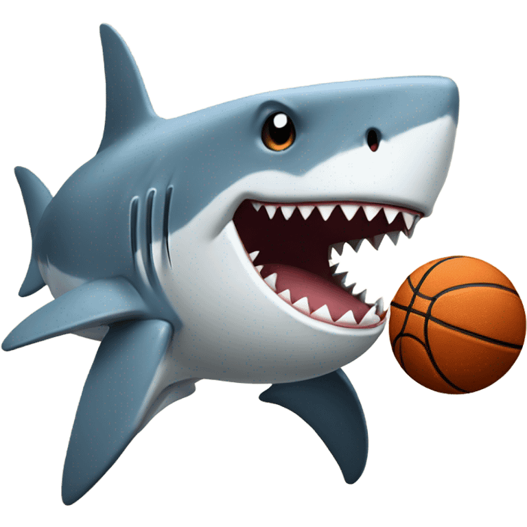 Shark playing basketball emoji