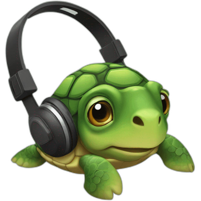 Turtle headphones emoji