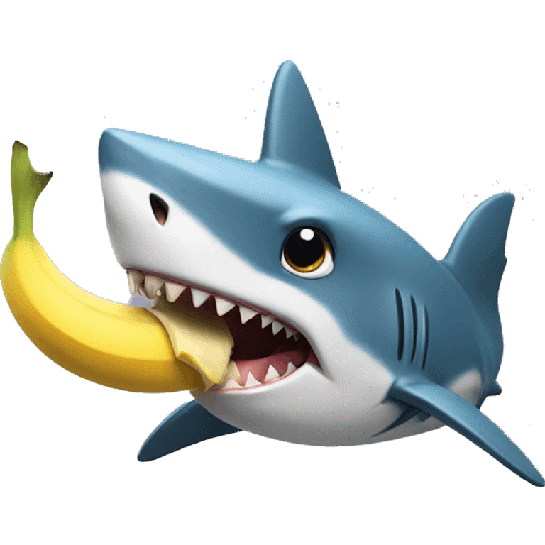 shark eating a banana emoji