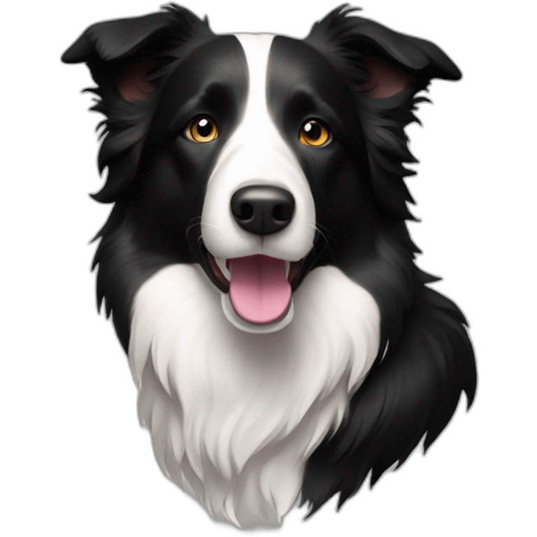 black and white border collie emoji