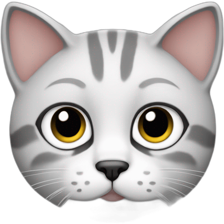 gato blanco con manchas grises emoji