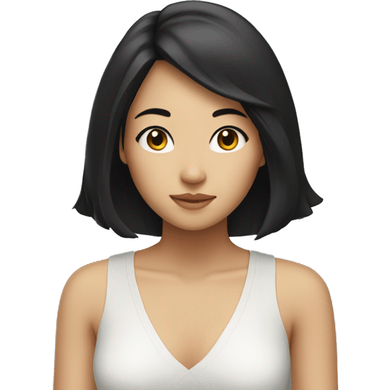 asian girl with medium black hair  emoji