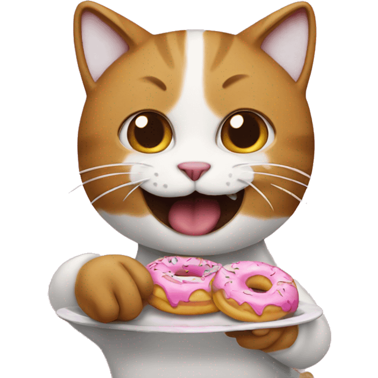 cat eating donuts  emoji