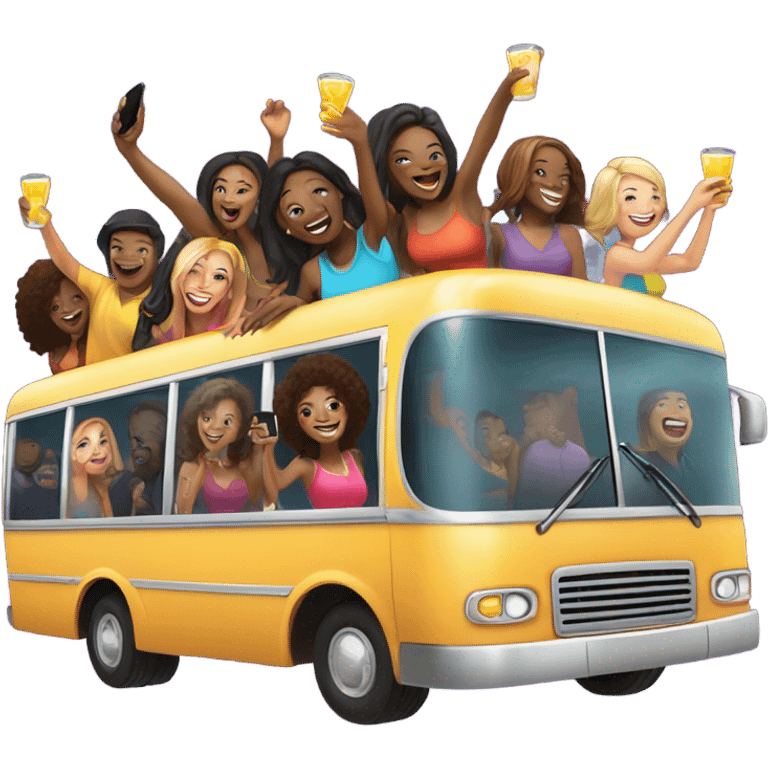 Party bus full of people  emoji