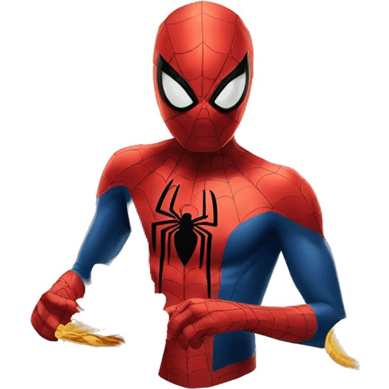 Spider-Man with chips emoji