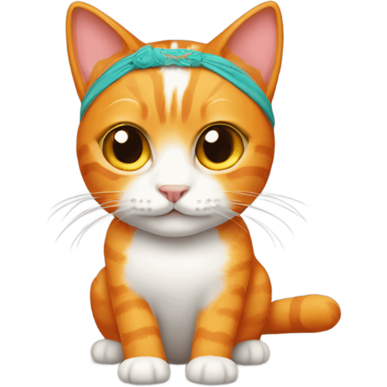 Orange cat wearing a 2025 headband  emoji