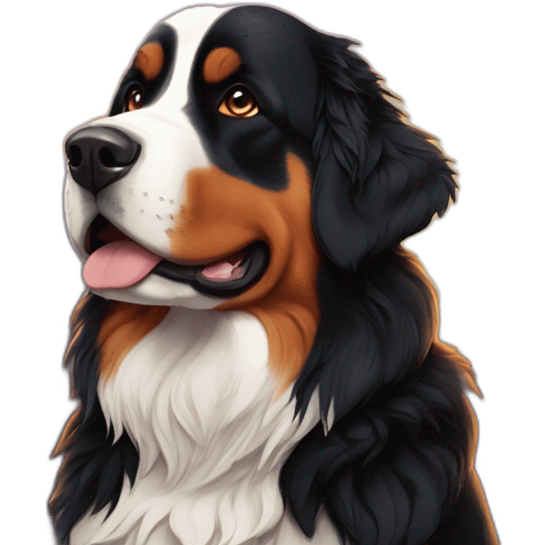 bernese mountain dog sunset mountain emoji