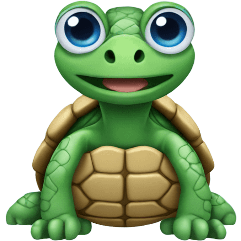 Turtle with blue eyes wearing sneakers  emoji