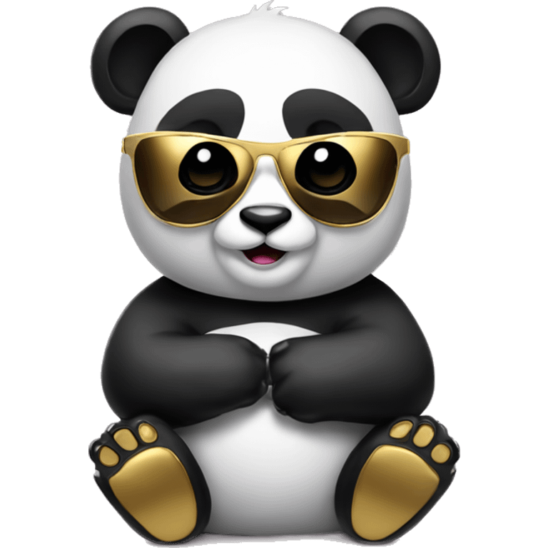 Panda with gold sunglasses  emoji