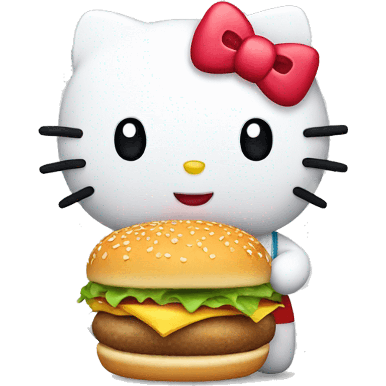 Hello kitty holding a hamburger  emoji