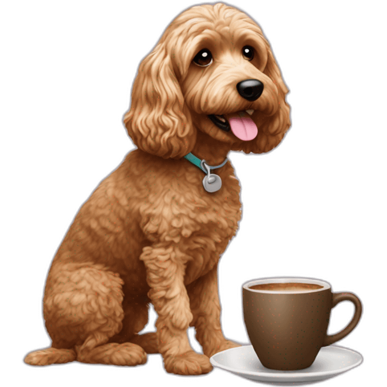 Cockapoo making coffee emoji