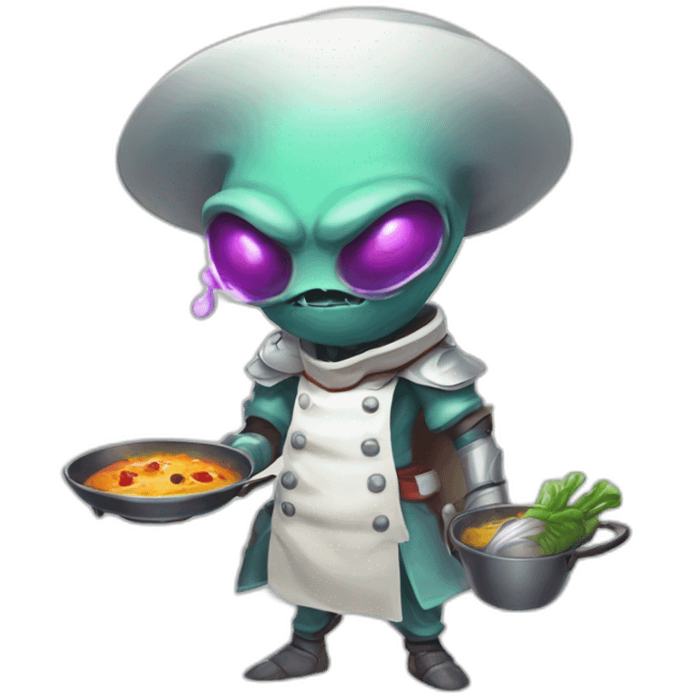 alien chef scifi roguelike rpg style inspired by slay the spire digital art emoji