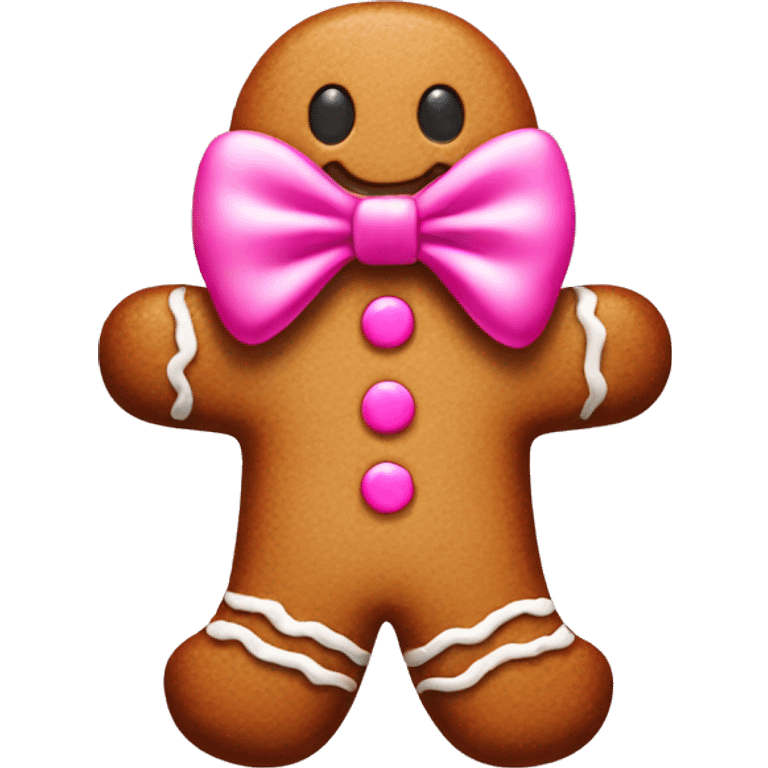 gingerbread man with pink bow emoji