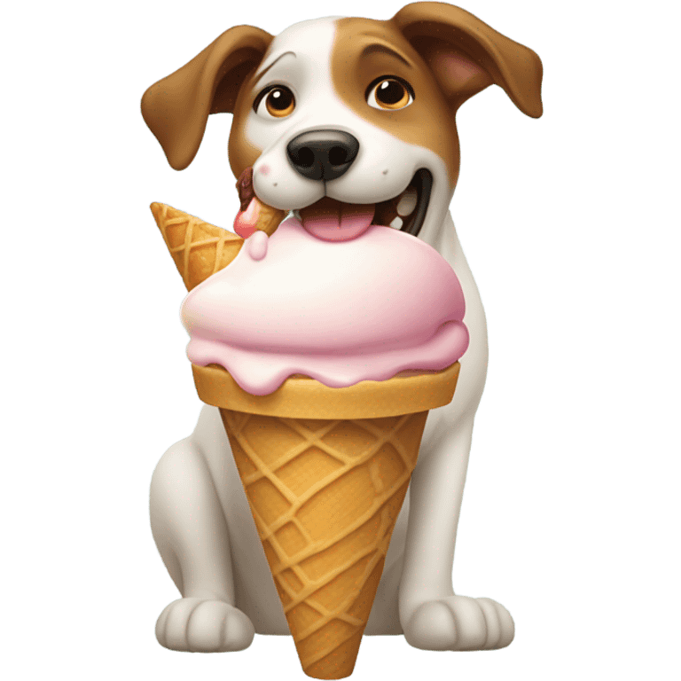 Dog eating ice cream  emoji