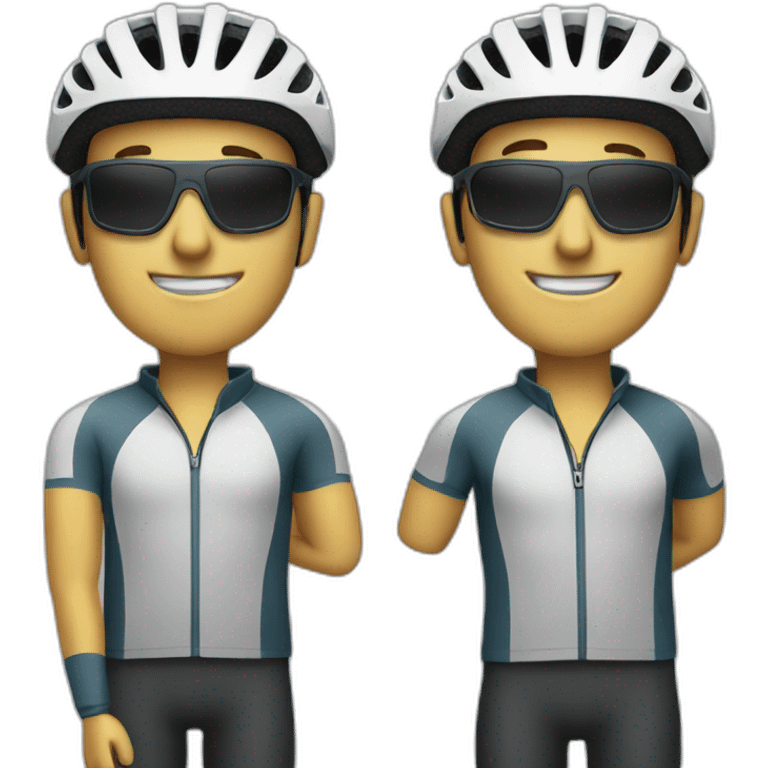 Man with cycling helmet with sunglasses emoji