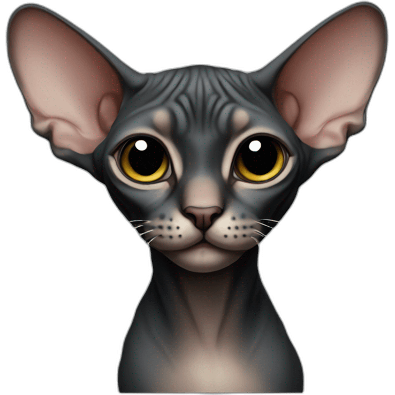 sphynx cat in a black t-shirt emoji