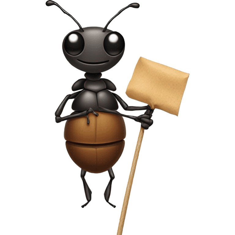 Ant holding a bag on a stick emoji