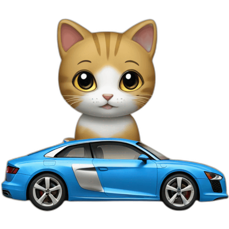 Un chat sur une Audi emoji