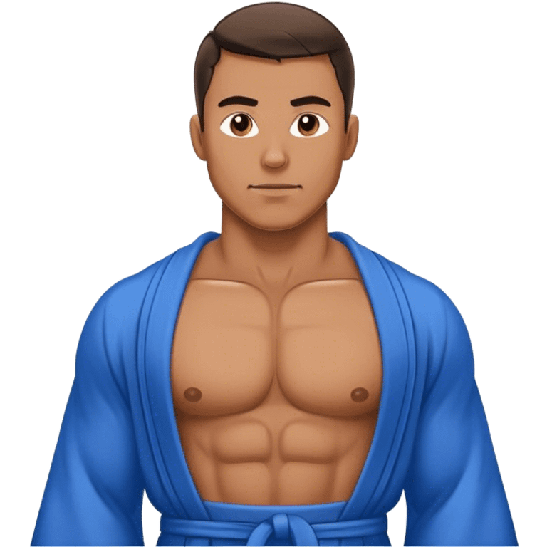 Body hair muscular man blue robe  emoji