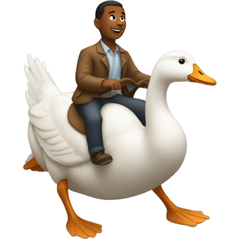 person riding a goose emoji