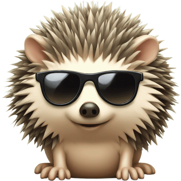  A hedgehog with cute sunglasses and a bow  emoji