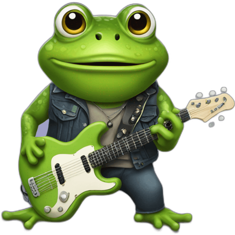 Rock and roll frogs band emoji